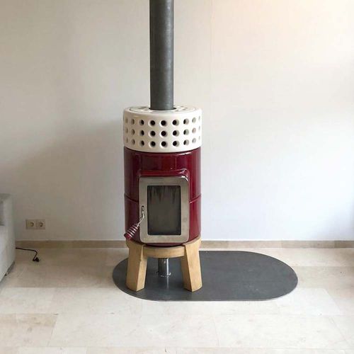 木材采暖炉 - ROUNDSTACK WOOD SIZE 1 - LA CASTELLAMONTE Stufe di Ceramica - 0 - 5 kW / 5 kW...10 kW / 猫脚