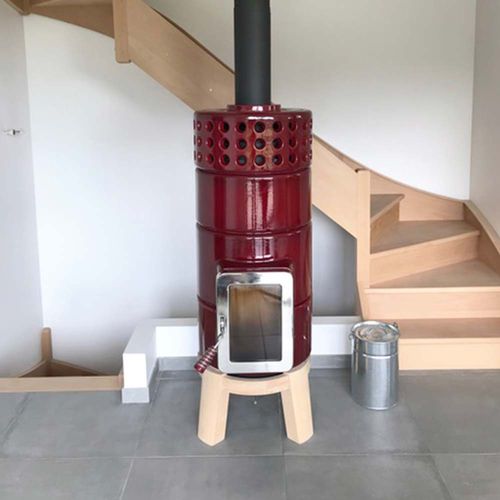 木材采暖炉 - ROUNDSTACK SIZE 2 - LA CASTELLAMONTE Stufe di Ceramica - 0 - 5 kW / 5 kW...10 kW / 猫脚