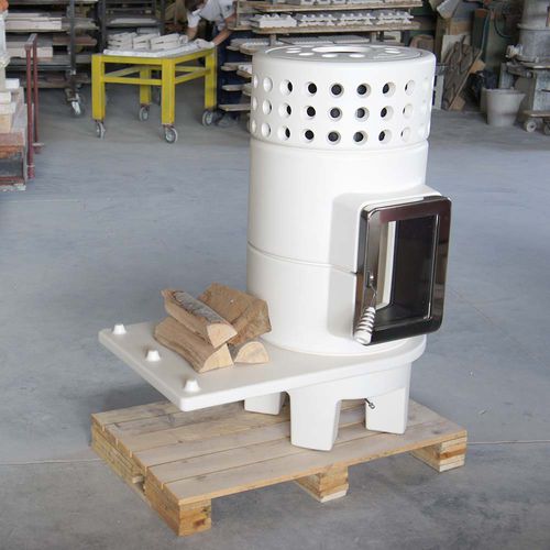 木材采暖炉 - ROUNDSTACK SIDE SIZE 1 - LA CASTELLAMONTE Stufe di Ceramica - 0 - 5 kW / 5 kW...10 kW / 猫脚
