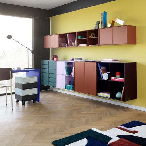 涂漆中密度纤维板抽屉文件柜 - 1143 - Montana Furniture - 4 屉式 / 脚轮