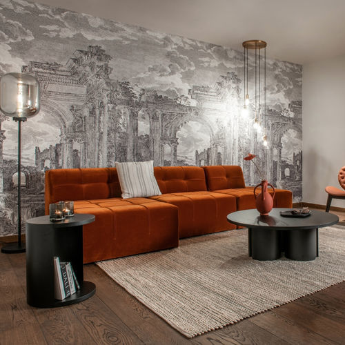 组合沙发 - BRESCIA L - EUROFASHION HOMETEXTILES & CONCEPTS - 现代风格 / 布料 / 古铜色