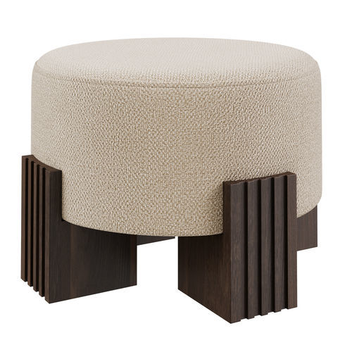 现代风格坐墩 - CLARK - EUROFASHION HOMETEXTILES & CONCEPTS - 布料 / 山毛榉木 / 圆形
