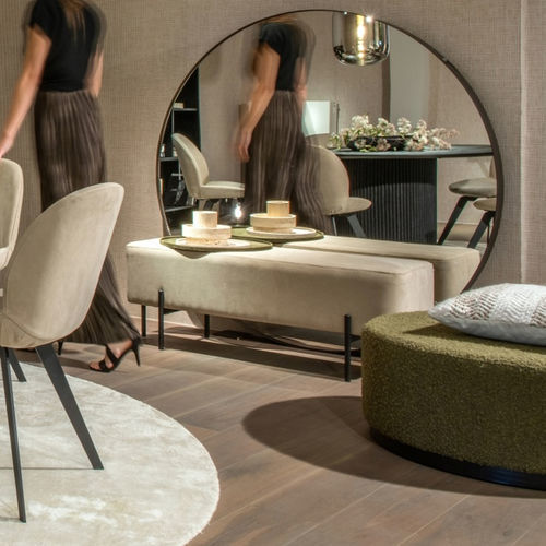 现代风格软包长凳 - EZRA - EUROFASHION HOMETEXTILES & CONCEPTS - 布料 / 钢座桌脚 / 钢