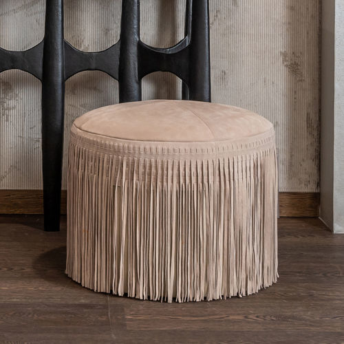 现代风格坐墩 - FELIX S - EUROFASHION HOMETEXTILES & CONCEPTS - 皮质 / 圆形 / 白色