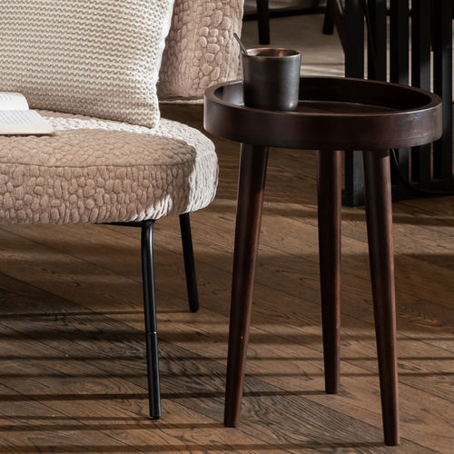 现代风格边桌 - ALBA - EUROFASHION HOMETEXTILES & CONCEPTS - 刺槐木 / 木桌脚 / 圆形