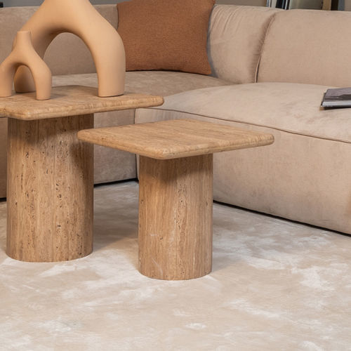 现代风格边桌 - BEGA S - EUROFASHION HOMETEXTILES & CONCEPTS - 大理石 / 大理石底座桌脚 / 正方形