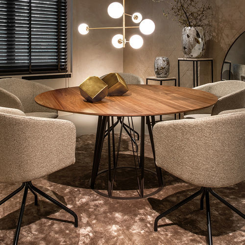 现代风格桌 - BOSTON - EUROFASHION HOMETEXTILES & CONCEPTS - MDF / 铁桌脚 / 圆形