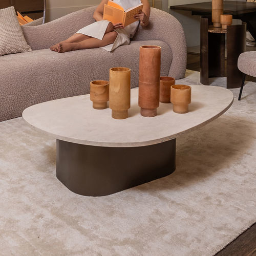 现代风格茶几 - DEHLI - EUROFASHION HOMETEXTILES & CONCEPTS - 大理石 / 金属桌脚 / 椭圆形