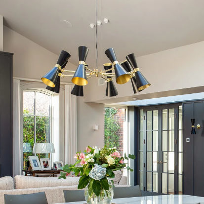 现代风格枝形吊灯 - CAIRO MID-CENTURY - Mullan Lighting - 黄铜 / 8灯泡 / 商用