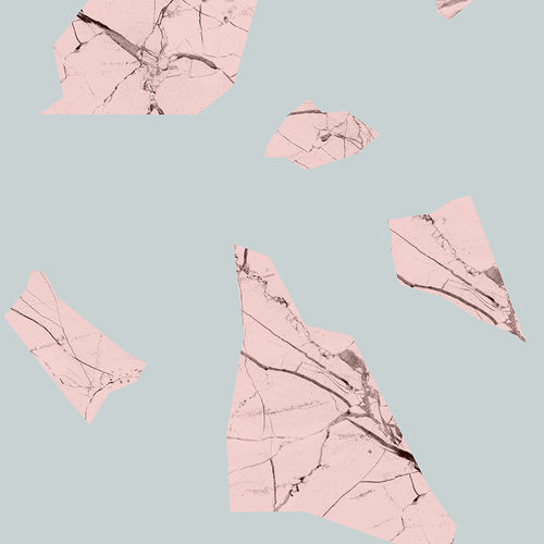 现代风格墙纸 - MARBLE FRAGMENT - PINK &amp; BLUE - Mineheart - 无纺布 / 图案 / 仿大理石