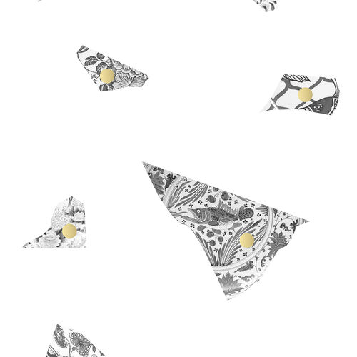 现代风格墙纸 - WHITE &amp; GREY PLATE FRAGMENT - Mineheart - 无纺布 / 图案 / 仿大理石