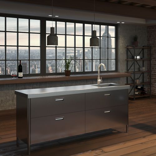 现代风格厨房 - LEVANTO - ARCA CUCINE ITALIA S.R.L. - 不锈钢 / 不锈钢 / 岛台式