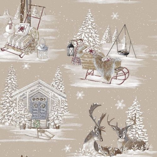 室内装饰面料 - RENNES DES NEIGES  - Olivier Thévenon Selection - 图案 / 棉质 / 可水洗