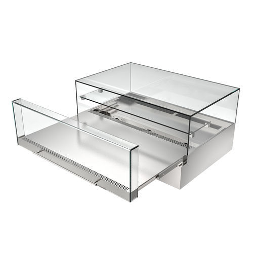 柜台冷藏展示柜 - Gold - Moving Glass & Metal Design - 搁板 / 用于蛋糕房 / 不锈钢
