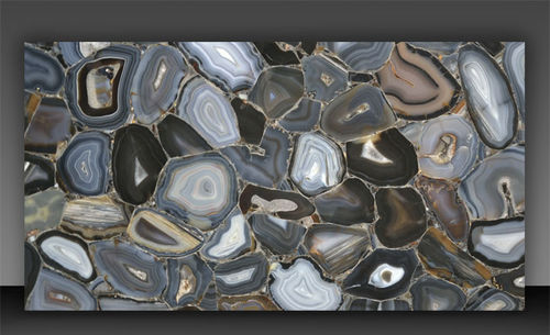 半宝石天然石板 - BLACK AGATE - PAYANINI SRL - 用于地面 / 室内装潢 / 抛光