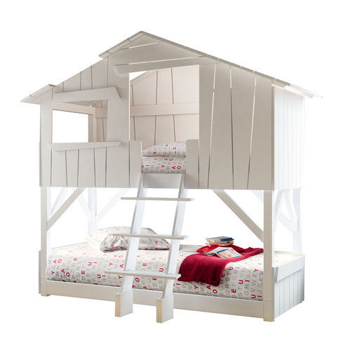 双层床 - CABANE SUPERPOSEE - MATHY BY BOLS - 单人 / MDF / 松木
