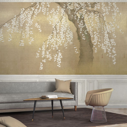 现代风格墙纸 - JAPANESE CHERRY - Papiers de Paris - 自然图案 / 仿墙纸 / 镀银