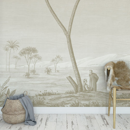 传统风格墙纸 - EGYPT - DOUM PALM - Papiers de Paris - 场景图案 / 仿布 / 沙色