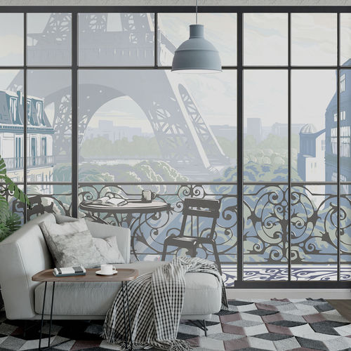 现代风格墙纸 - WINDOW ON EIFFEL TOWER #3 - Papiers de Paris - 都市图案 / 三维效果 / 印花