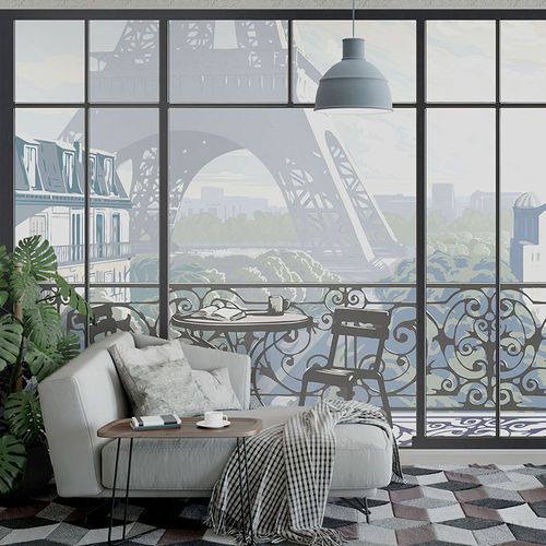 现代风格墙纸 - WINDOW ON EIFFEL TOWER #2 - Papiers de Paris - 场景图案 / 仿墙纸 / 印花