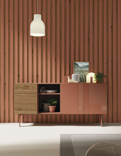 现代餐边柜 - COMPACT APARADOR 7 - VIVE - MUEBLES VERGE S.L. - 栎木 / 木制贴皮 / 哑光漆木