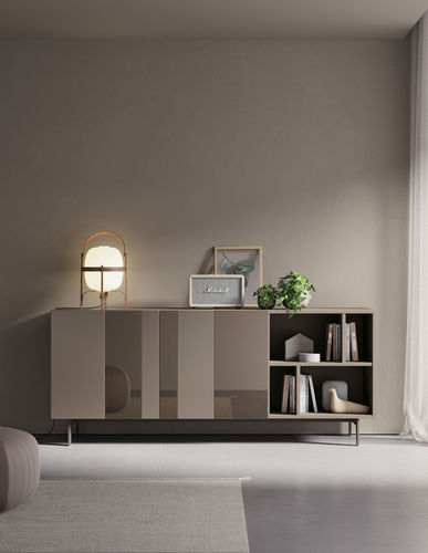 现代餐边柜 - COMPACT APARADOR 9 - VIVE - MUEBLES VERGE S.L. - 哑光漆木 / 漆玻璃 / 水晶