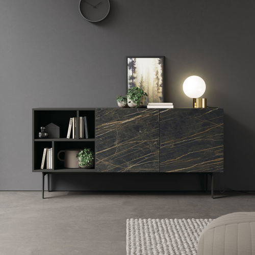 现代餐边柜 - COMPACT APARADOR 11 - VIVE - MUEBLES VERGE S.L. - 哑光漆木 / 陶瓷 / 搁板