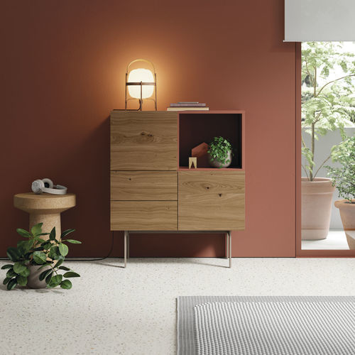 现代餐边柜 - COMPACT APARADOR 13 - VIVE - MUEBLES VERGE S.L. - 栎木 / 哑光漆木 / 搁板