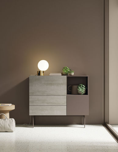 现代餐边柜 - COMPACT APARADOR 17 - VIVE - MUEBLES VERGE S.L. - 哑光漆木 / 陶瓷 / 搁板