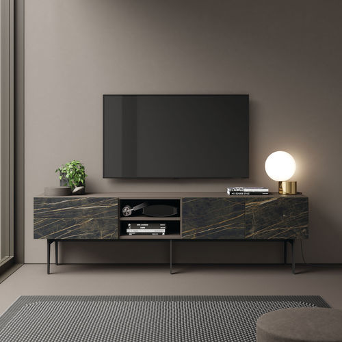 现代风格电视柜 - COMPACT SALON 8 - VIVE - MUEBLES VERGE S.L. - 带抽屉 / 带收纳 / 哑光漆木