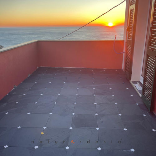 板岩瓷砖 - BLACK SLATE + WHITE CARRARA MARBLE - MAP Slate Srl - 天然饰面 / 室内 / 户外