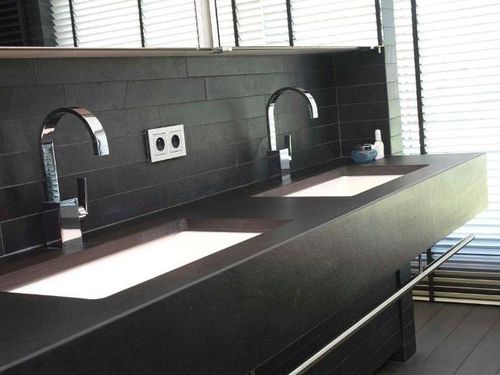 天然石材厨房台面 - TOP CUCINA ARDESIA BLACK  - MAP Slate Srl - 厨房