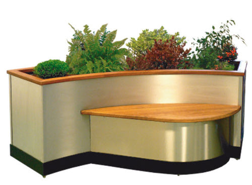 现代风格公共长椅 - OLEA - Design espaces - 金属 / 带花坛