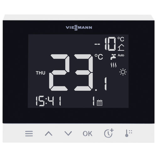 供暖遥控器 - VITOTROL 100-EH - VIESSMANN - 哑光效果 / 触摸屏 / 壁挂