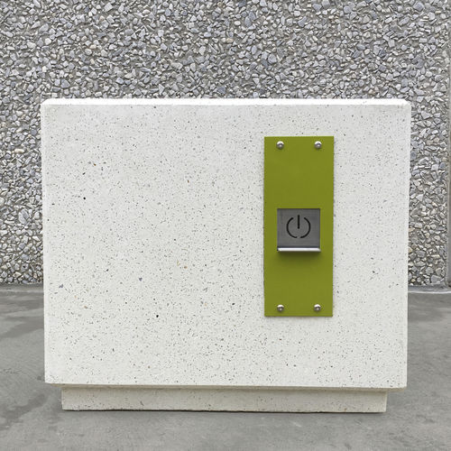 现代风格公共长椅 - B-CHARGE POUF - FREPAT URBAN EQUIPMENT - 木质 / 混凝土 / 模块化