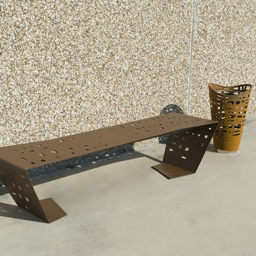 现代风格公共长椅 - TRESCEA - FREPAT URBAN EQUIPMENT - 木质 / 钢 / 电镀钢