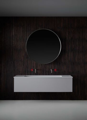 Corian®可丽耐洗手盆台面 - Hydra - RESIGRES - 树脂 / 定制 / 带毛巾架