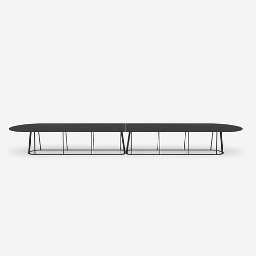 现代风格桌 - Plat-O Flat-Oval 20 - HALDANE - 烧结石 / Dekton®材料 / 不锈钢桌脚
