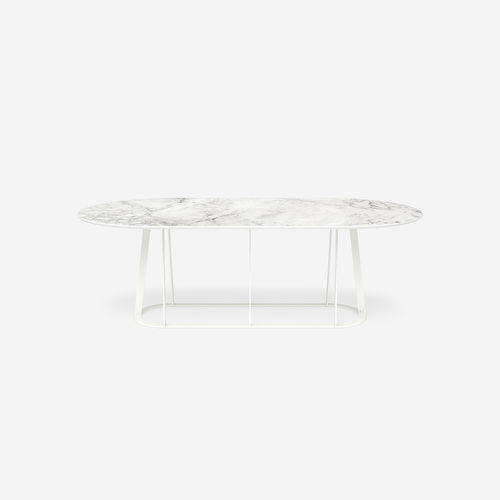 现代风格餐桌 - Plat-O Flat-Oval 8 - HALDANE - Dekton®材料 / 不锈钢桌脚 / 椭圆