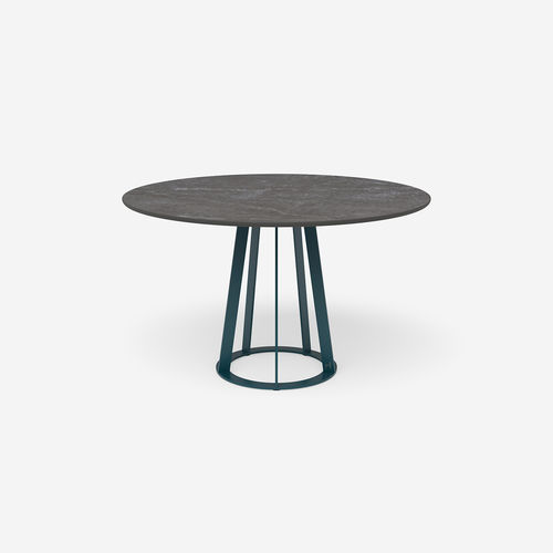 现代风格餐桌 - Plat-O Round 5 - HALDANE - Dekton®材料 / 不锈钢桌脚 / 圆形