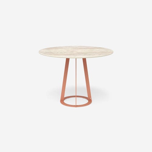 现代风格餐桌 - Plat-O Round 4 - HALDANE - Dekton®材料 / 不锈钢桌脚 / 圆形