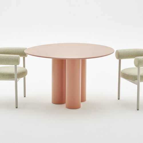现代风格餐桌 - Dombolo 4 - HALDANE - Dekton®材料 / 不锈钢花边底 / 圆形