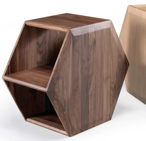 现代风格边桌 - HEXA - Wewood - Portuguese Joinery - 栎木 / 胡桃木 / 实木