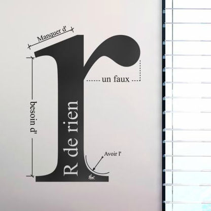 文字墙贴 - R DE RIEN - Paristic - 装饰性
