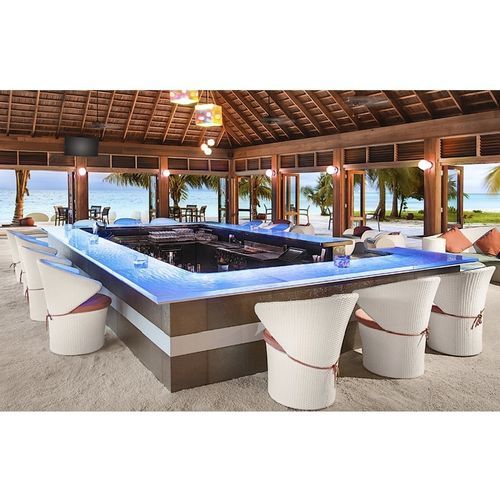 吧台 - MEERU ISLAND RESORT & SPA - ThinkGlass - 玻璃 / L 形 / 发光