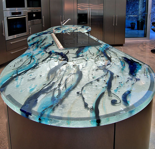 玻璃厨房台面 - OCEAN INSPIRATION - ThinkGlass - 厨房 / 抛光 / 圆边