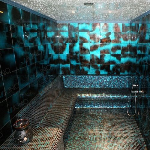 土耳其蒸汽浴室 - Juno SPA Design & Manufacture - 带淋浴 / 带有光疗盐 / 铺砖