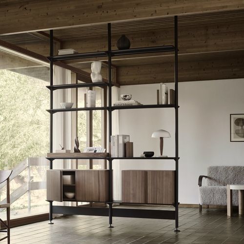 壁挂置物架 - PIRA G2 - STRING FURNITURE - 落地式 / 现代风格 / 胡桃木