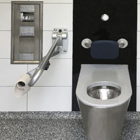 靠墙马桶 - DISABLED ACCESS - HERING Sanikonzept GmbH - 金属 / 商用 / 椭圆