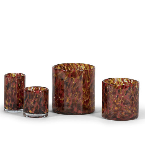 现代风格花瓶 - ORANGE RED DCG - DEKOCANDLE - 吹制玻璃